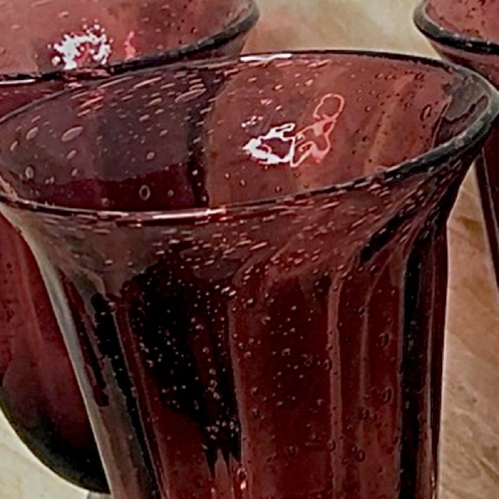 LAST SET! 4 Artland Savannah Purple Bubble Glass 14oz Drinking Glasses Goblets - Picture 5 of 16